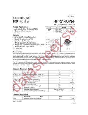 IRF7314QTRPBF datasheet  